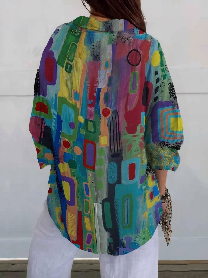 CJ™ - Elegant Geometric Pattern Blouse